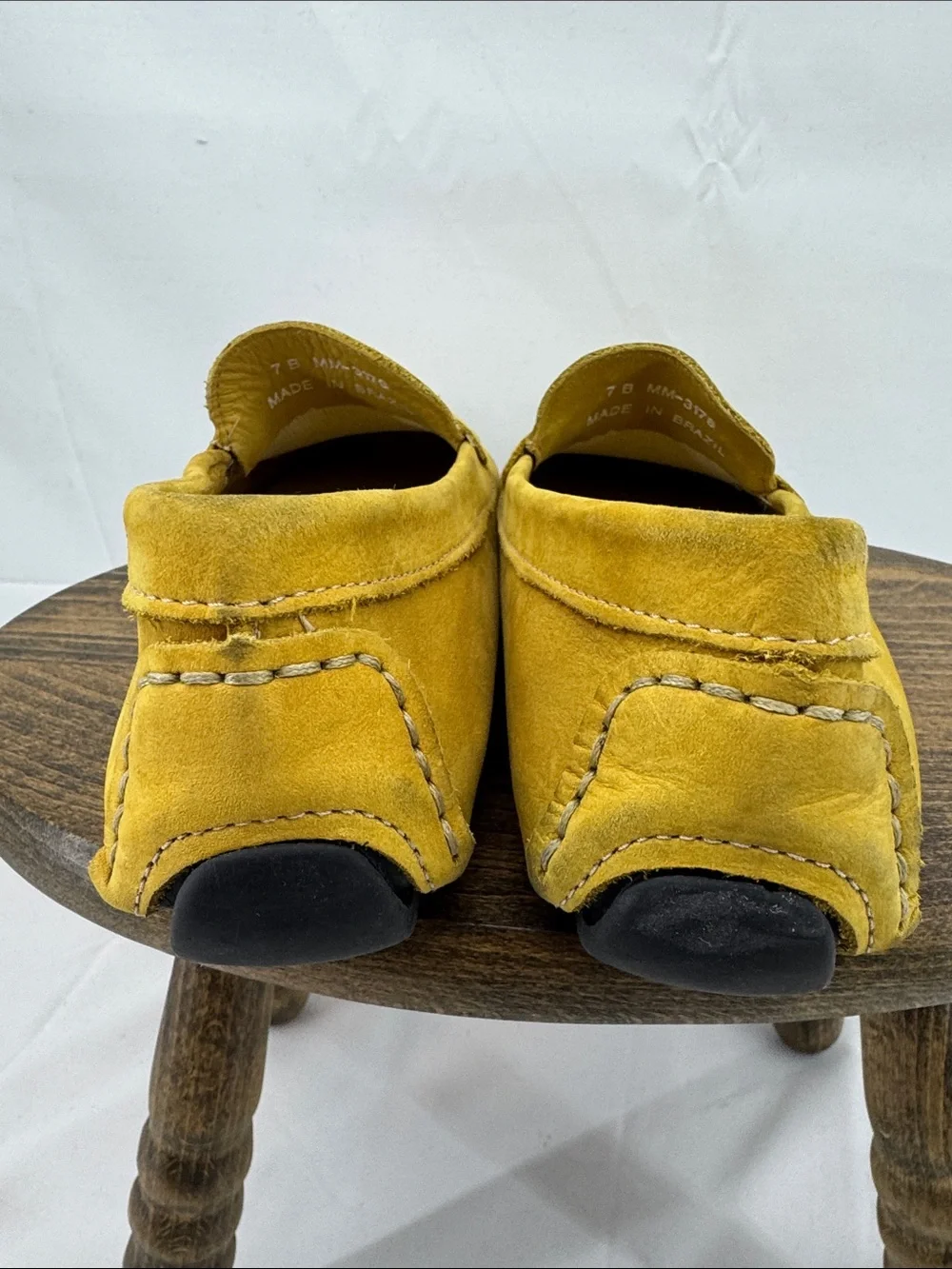 Massimo Matteo Firenze Womens Yellow Leather Driving Mocs Penny Loafers, 7